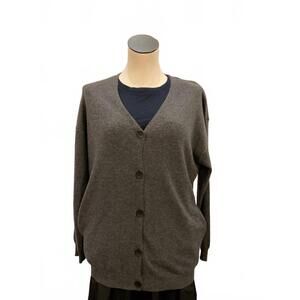 NEW SELF CONTRAST women's button front cardigan in grey